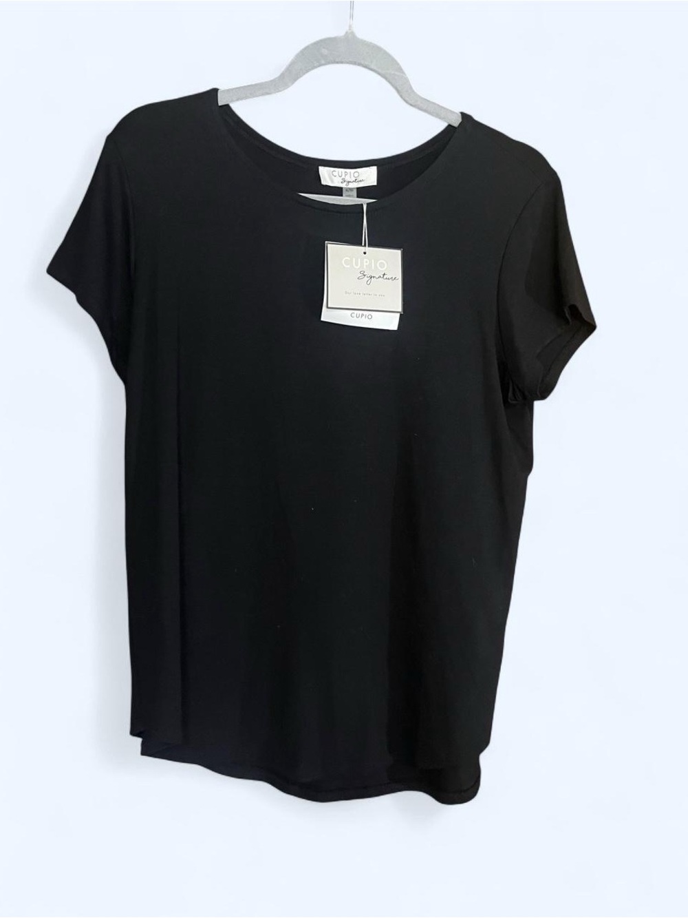 Cupio Black Short Sleeve Women's viscose Top